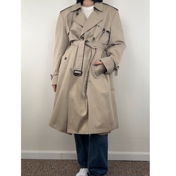 Vintage Annie Double Breasted Tan Trench Coat with Detachable Lining - Picture 3 of 8